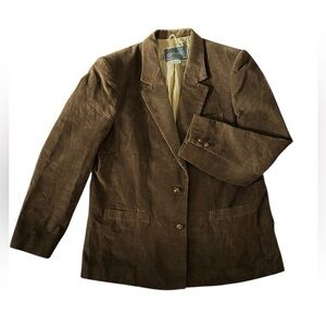 Vtg Epitome Corduroy Blazer - Womens Size 14 - Chocolate Brown - Career Fall